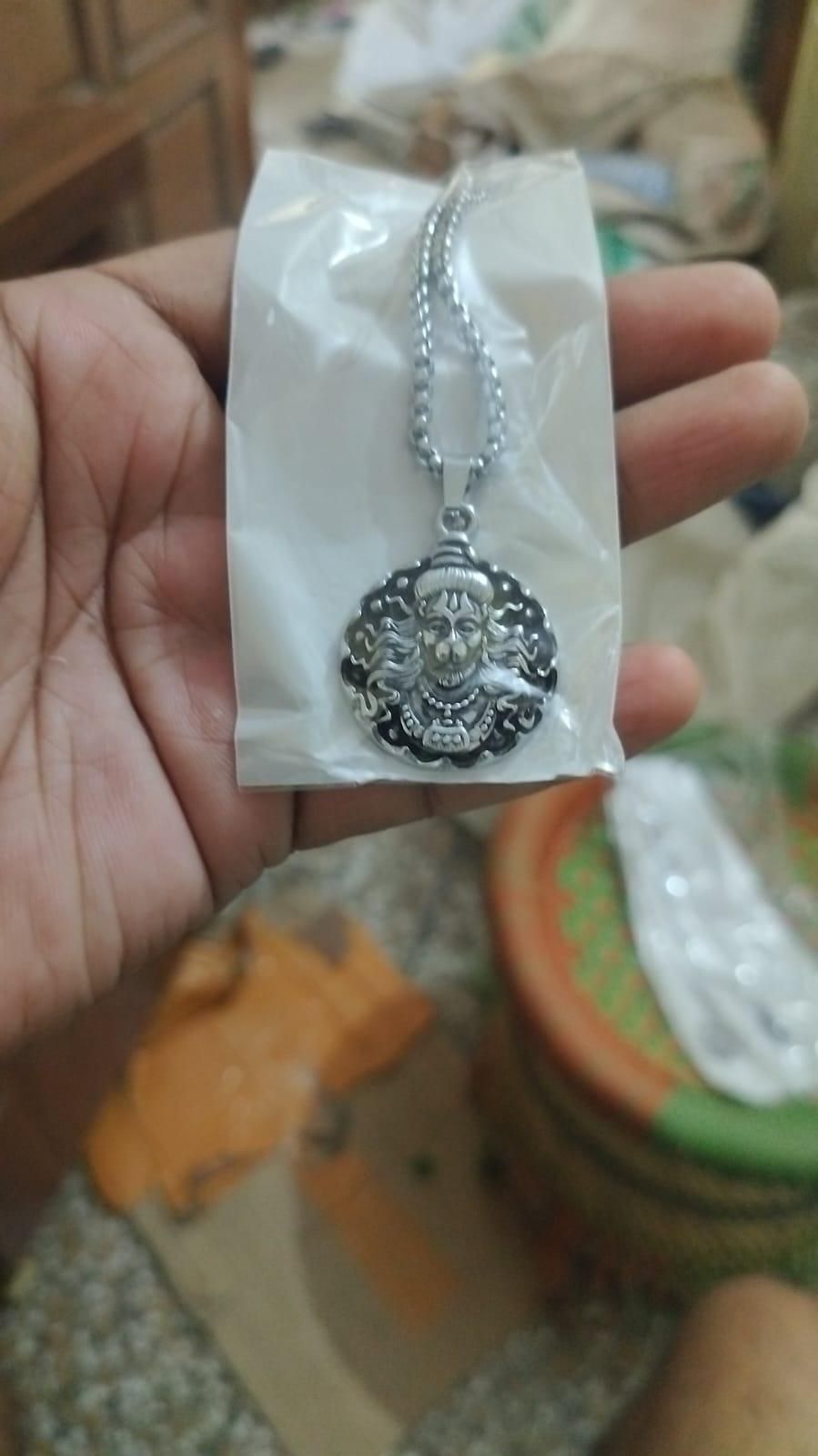 Hanuman Ji Pendant with Oxidised Silver Chain | Spiritual Jewellery for Men & Women – Rovikaas