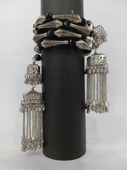 4-Layer Bracelet with Jhumka | Ethnic Boho Jewelry for Women